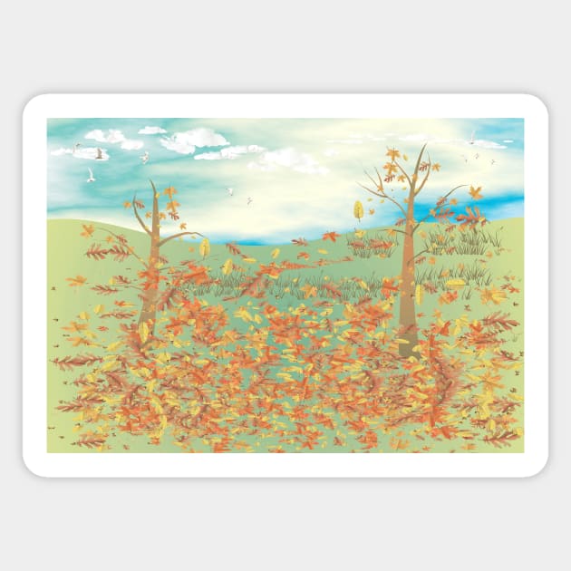 Fall to Autumn in the Meadow Sticker by Sash8140